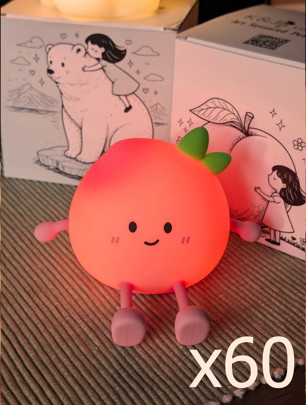英國 K&amp;J 創意感應互動燈｜水蜜桃｜一箱 60 個團購組