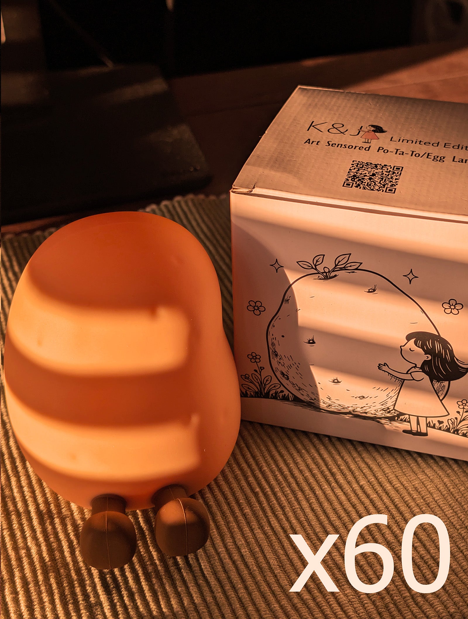英國 K&J 馬鈴薯蛋創意感應互動燈｜一箱 60 個團購組